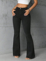 Jeans Di Colore Solido Con Tasche