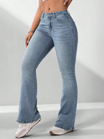 Jeans Di Colore Solido Con Tasche