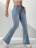 Jeans Di Colore Solido Con Tasche