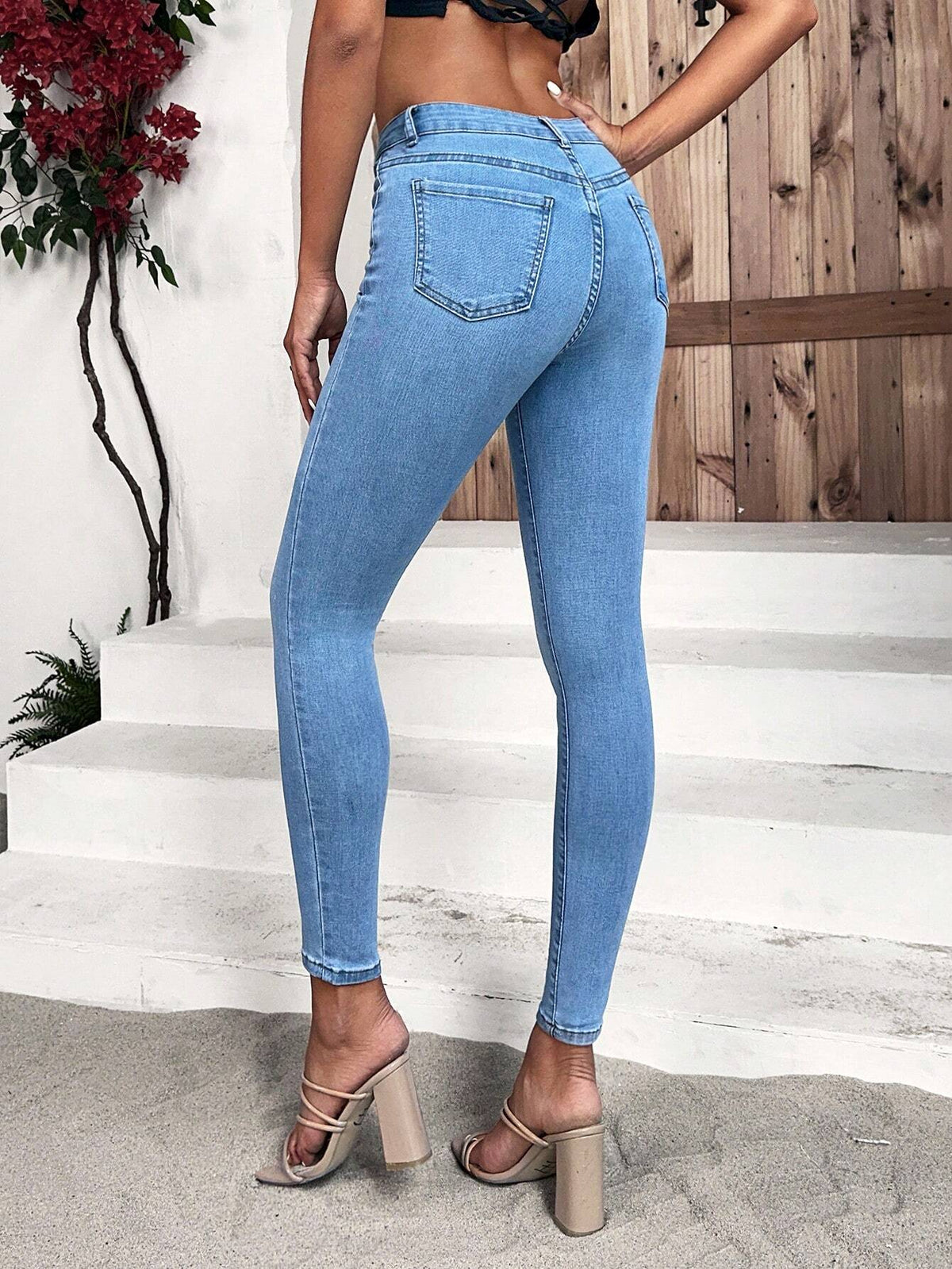 Jeans skinny tasca inclinata