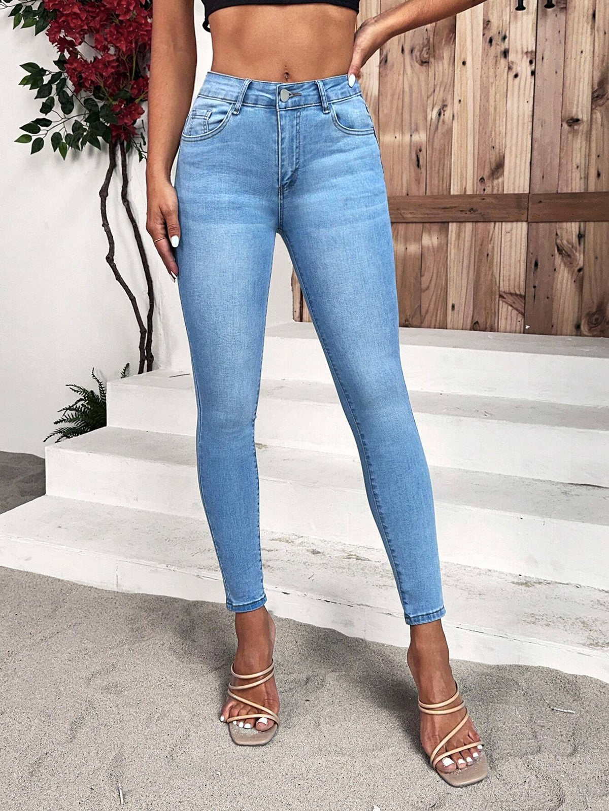 Jeans skinny tasca inclinata
