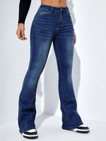 Jeans Di Colore Solido Con Tasche