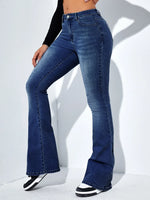 Jeans Di Colore Solido Con Tasche