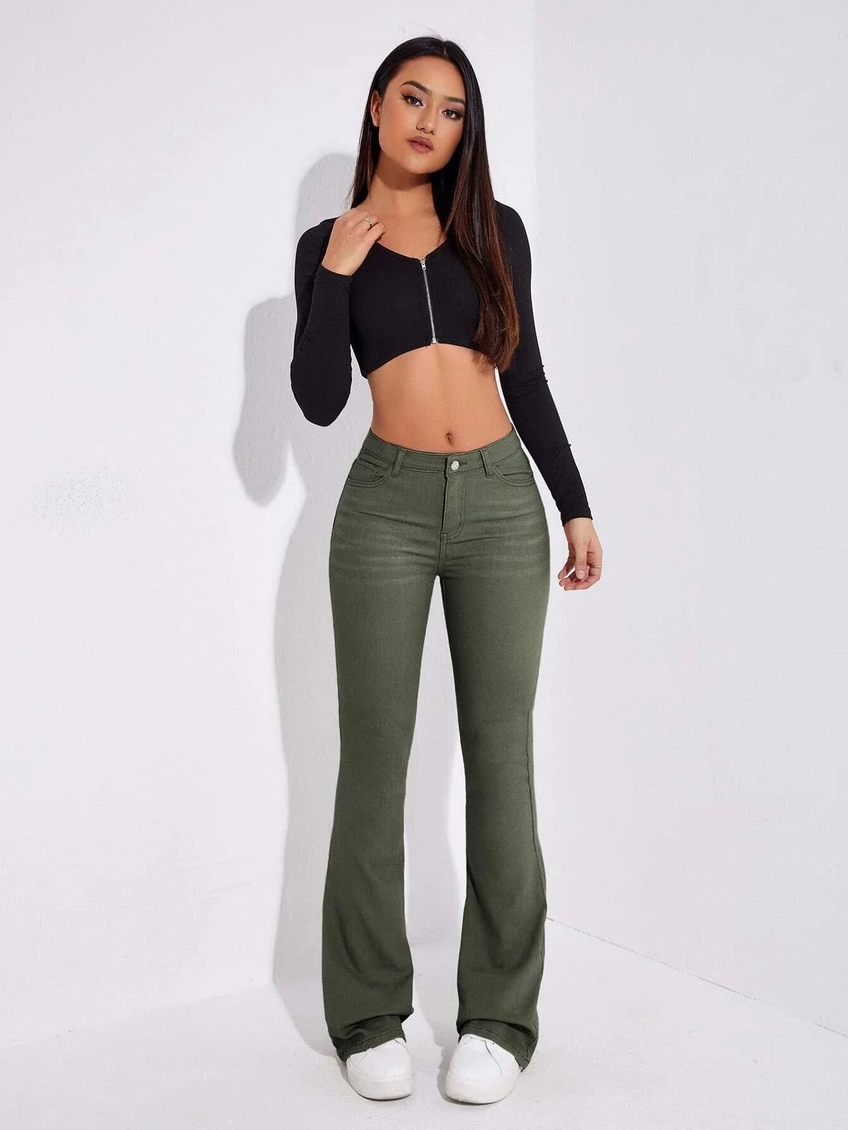 Jeans tasca inclinata bootcut