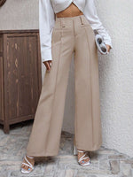 Pantaloni a gamba larga intrecciati con tasche simulati anteriore