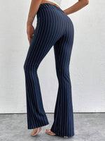 Pantaloni a zampa d'elefante in vita alta e lunghezza extra alta