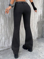 Pantaloni svasati occhielli con cintura