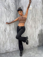 Pantaloni svasati occhielli con cintura